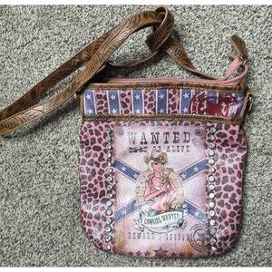 Cowgirl Wanted Rhinestone Shoulder Bag Crossbody Purse Animal Print Western